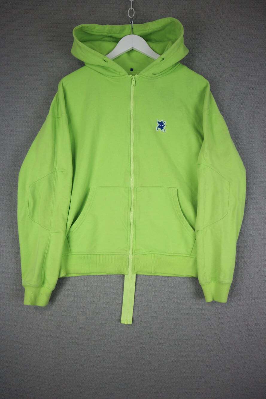 Ader Error Vader Extended Zipper Neon Yellow Hoodie Mens Medium
